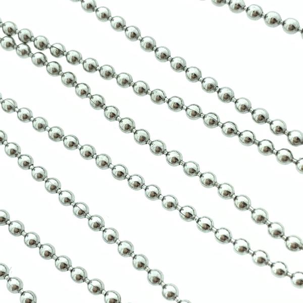 Ballchain RVS Ø2,5mm - 10cm-Kraaltjes van Renate