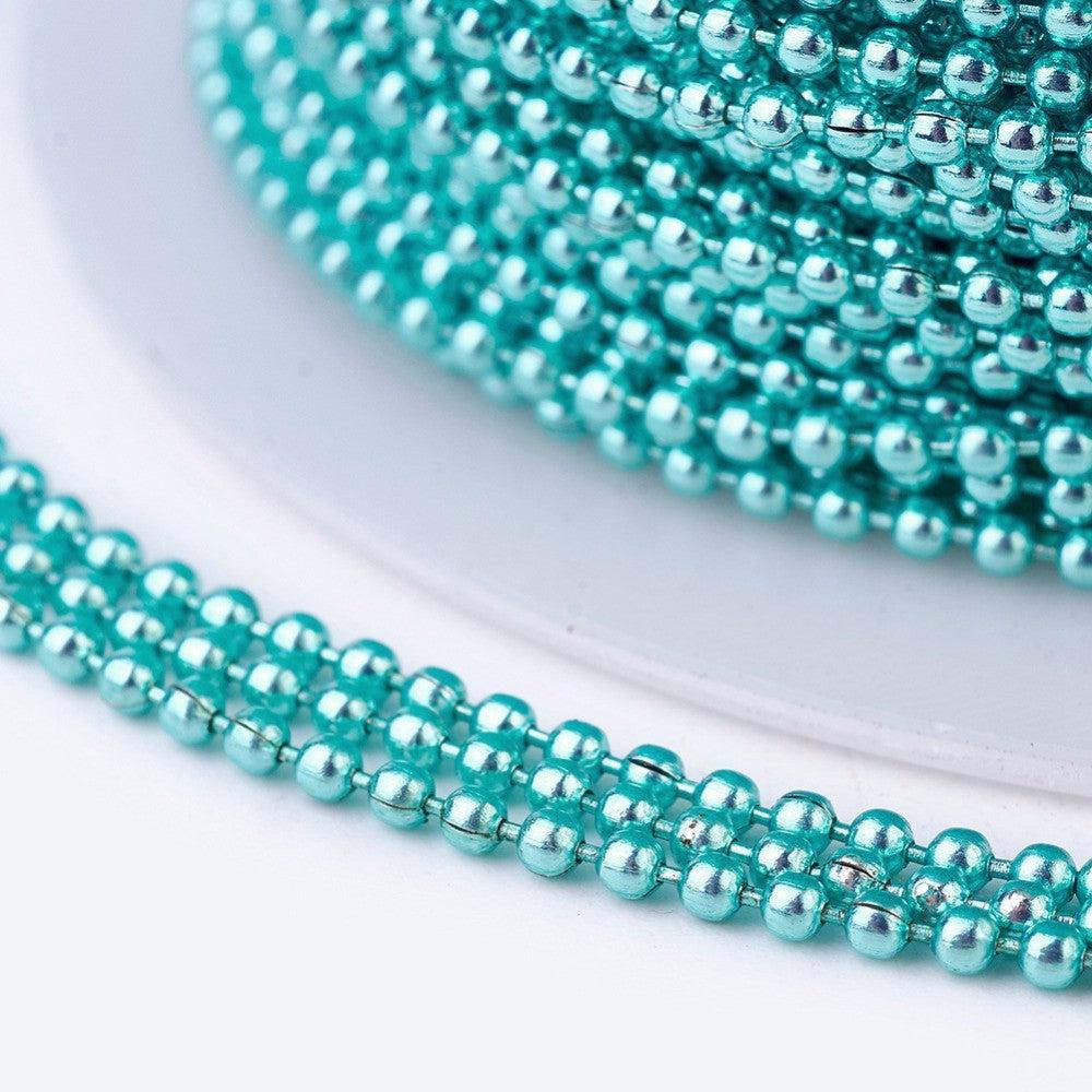 Ballchain Turquoise 1,5mm - per meter-ketting-Kraaltjes van Renate