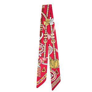 Bandana Sjaal met Hart en leren riemen Rood-bruin-lichtgrijs - per stuk-Sjaals-Kraaltjes van Renate