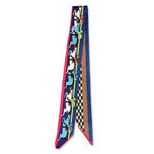 Bandana Sjaal met Paarden Blauw-rood-geel - per stuk-Sjaals-Kraaltjes van Renate
