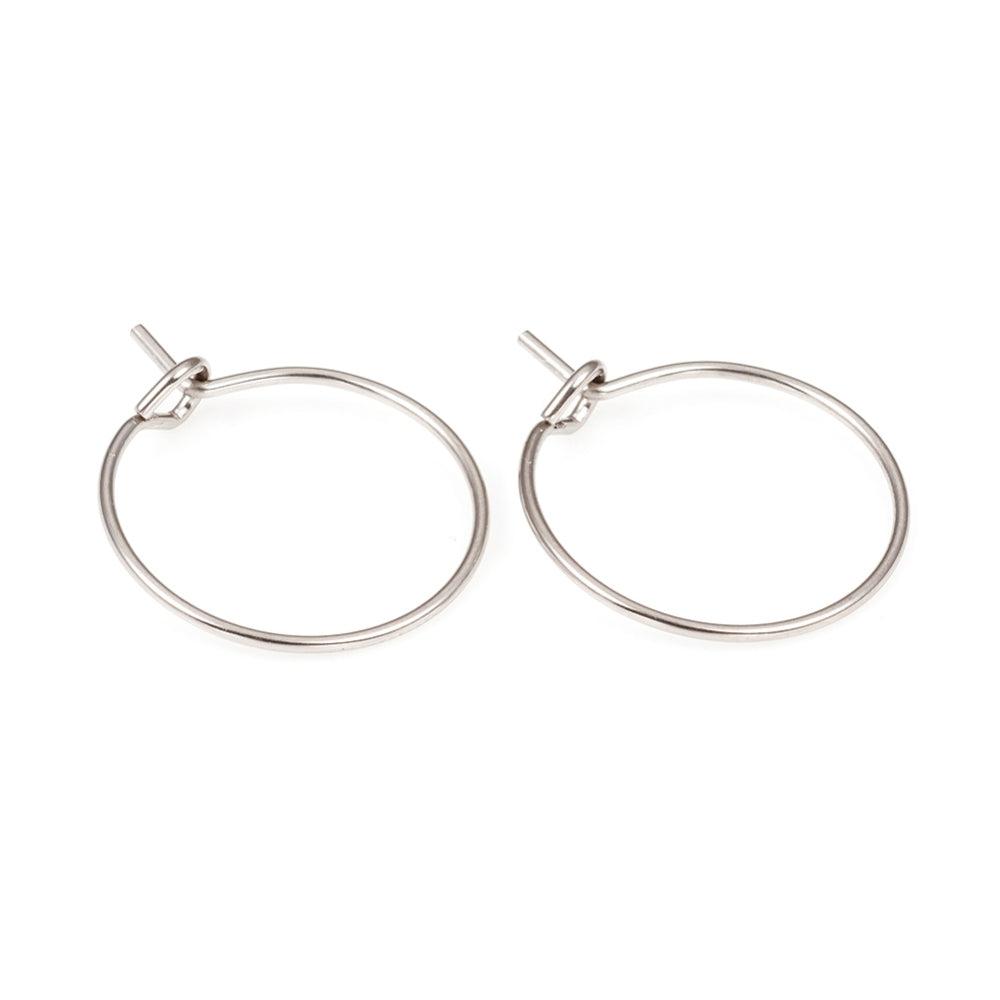 Basis oorring 15x0.7mm RVS Zilver - per paar-onderdelen-Kraaltjes van Renate