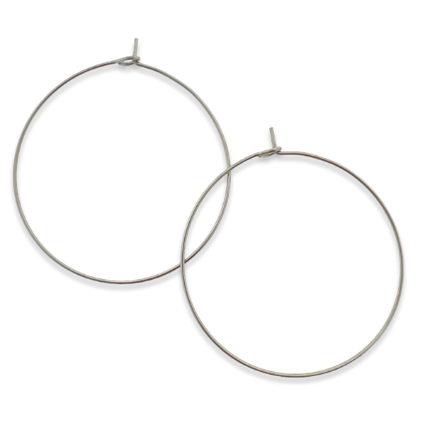 Basis oorring 30mm Zilver - 1 paar-onderdelen-Kraaltjes van Renate