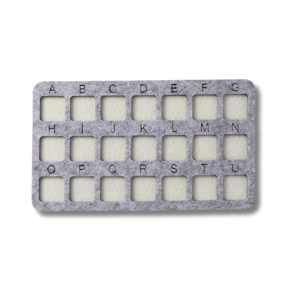 Bead mat vilt 21 vakjes 20x12cm - per stuk-gereedschap-Kraaltjes van Renate