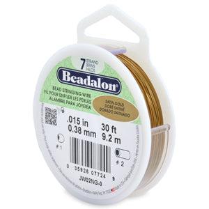 Beadalon draad RVS satin gold 0.38mm- per 9 meter-Kraaltjes van Renate
