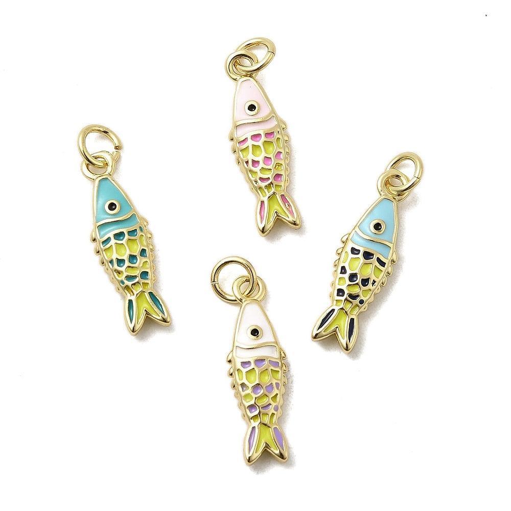 Bedel 18K brass goud gekleurd vis 21mm - per stuk-bedels-Kraaltjes van Renate