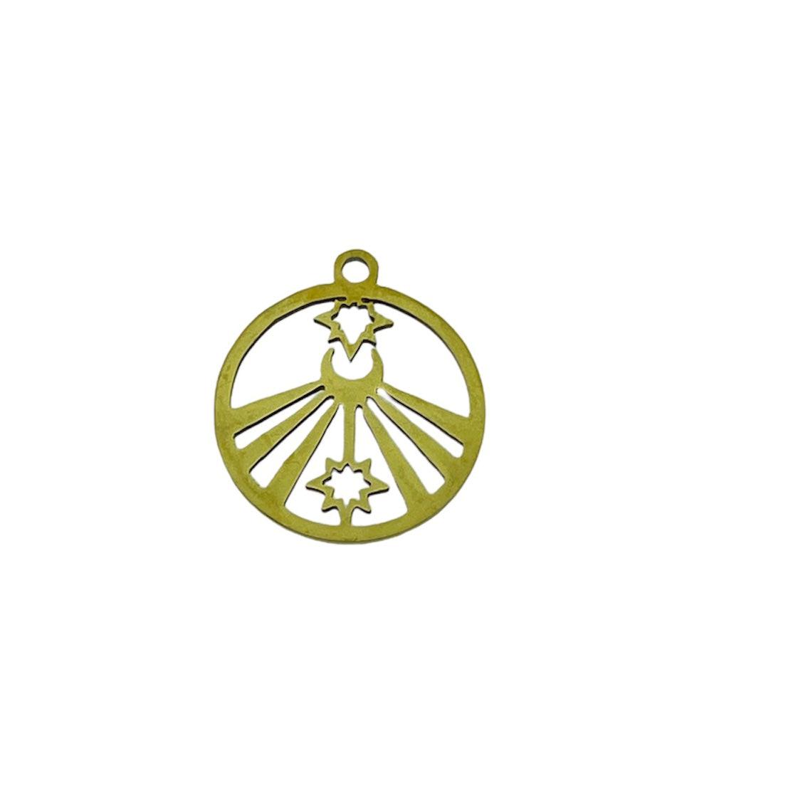 Bedel 18K gold munt star 17x15x0.8mm-bedels-Kraaltjes van Renate