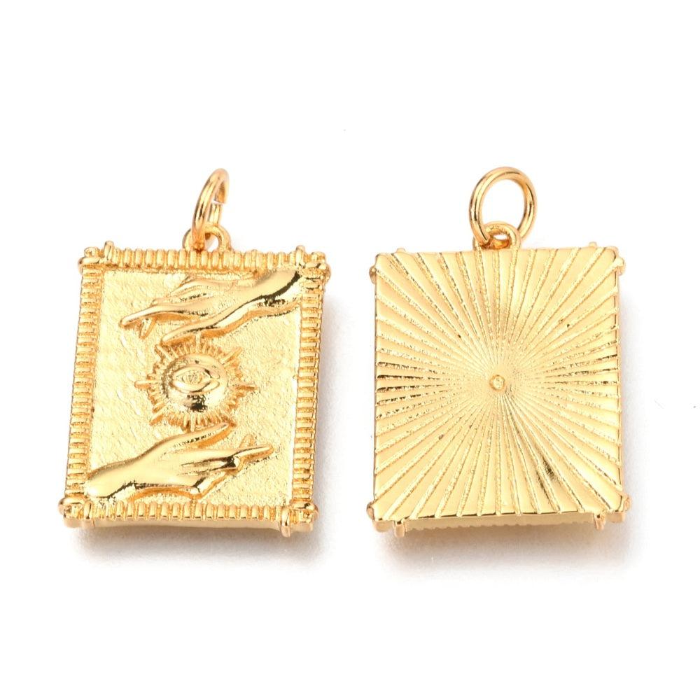Bedel 18K goud hand/sun 20.5x15x2mm-bedels-Kraaltjes van Renate