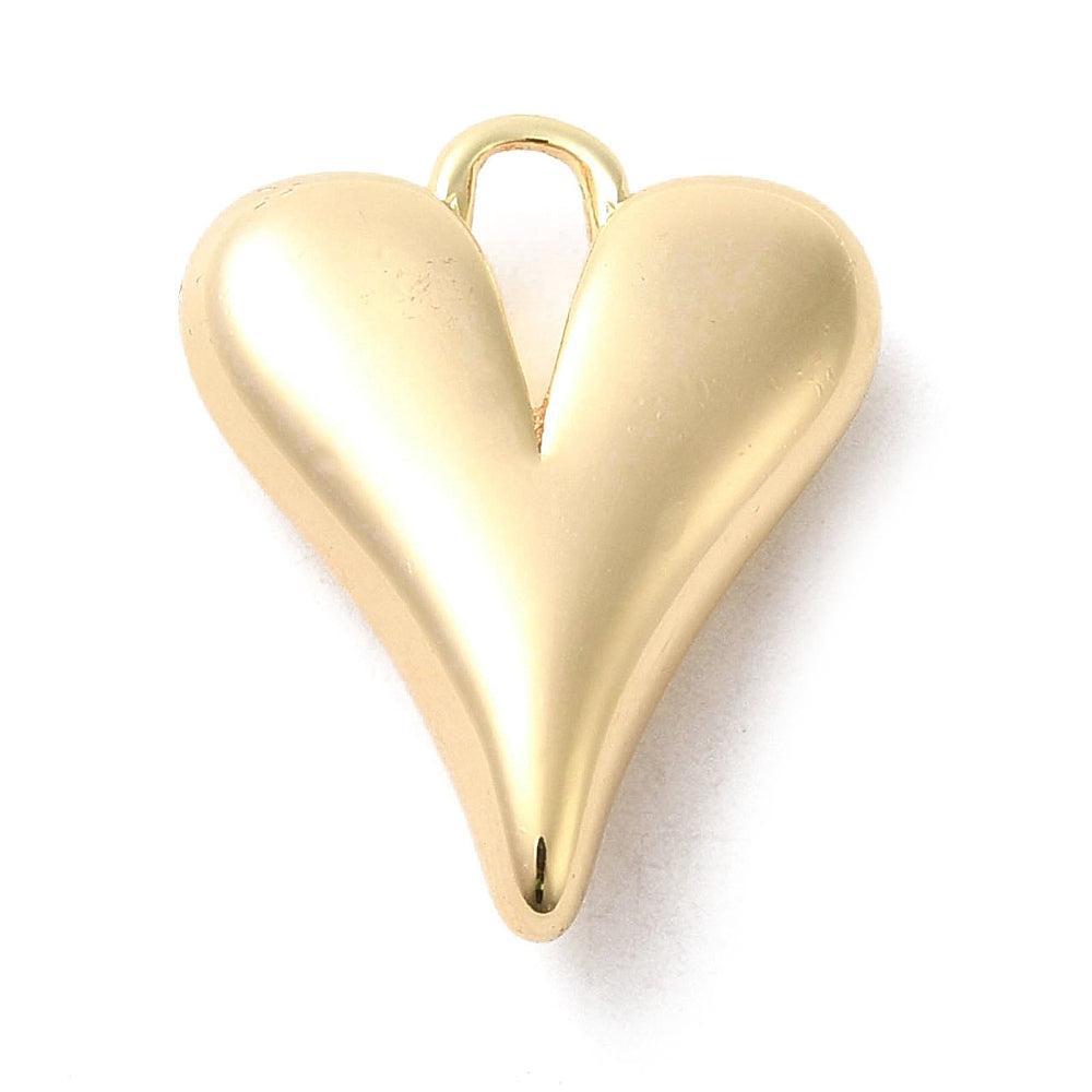 Bedel 18K goud hart 20mm- per stuk-bedels-Kraaltjes van Renate