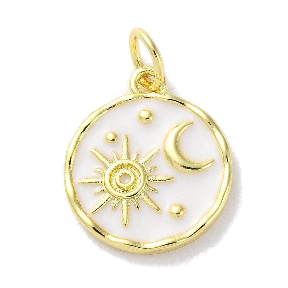 Bedel 18K wit/goud munt 15x13mm-bedels-Kraaltjes van Renate