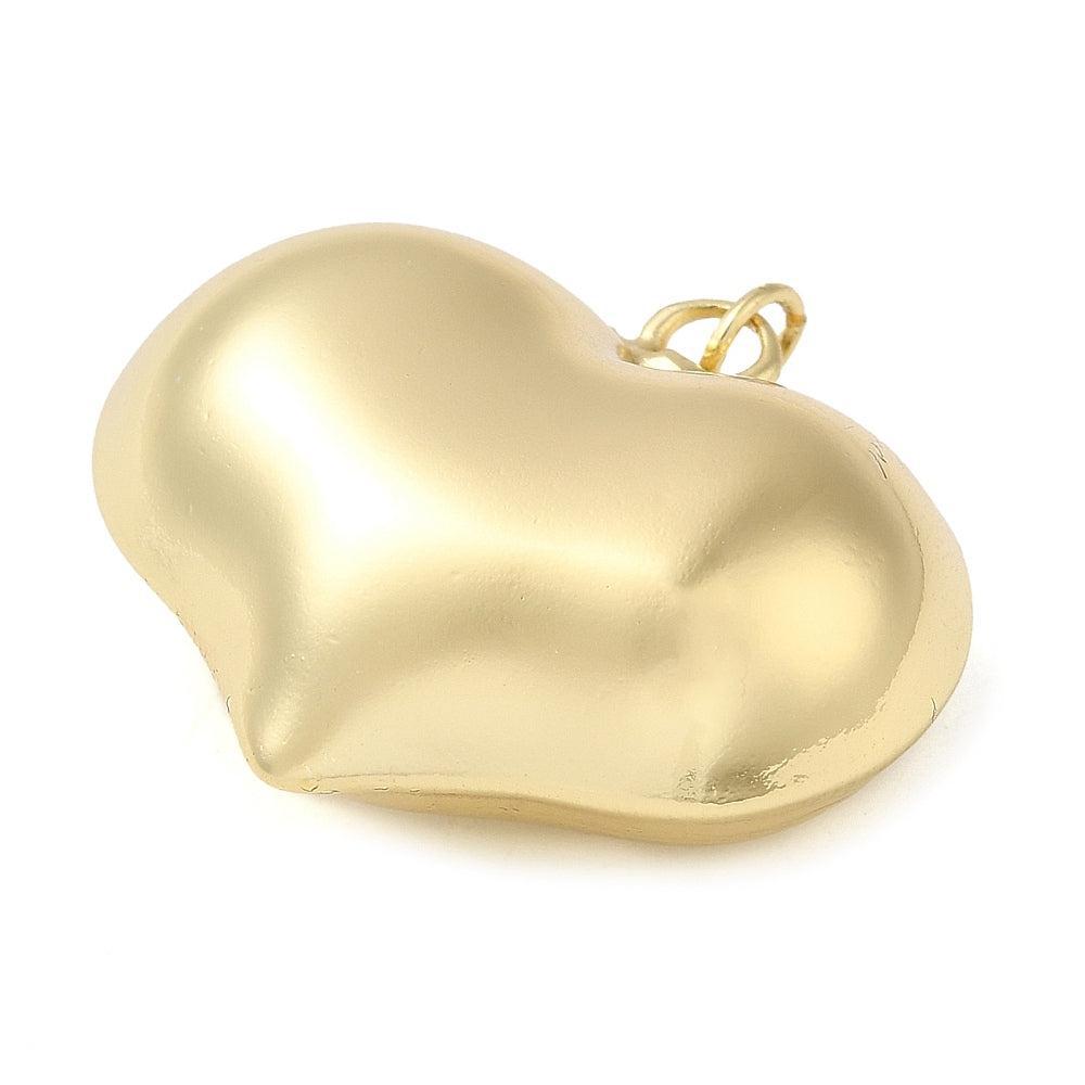 Bedel 18k brass goud hart 26mm -per stuk-bedels-Kraaltjes van Renate