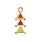 Bedel 3Driehoeken Multicolor-Goud 24K DQ 9x23mm-bedels-Kraaltjes van Renate