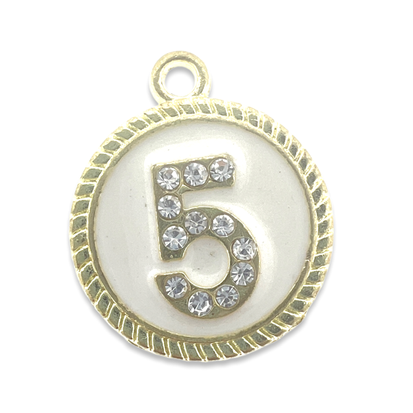 Bedel #5 wit goud 19mm-bedels-Kraaltjes van Renate