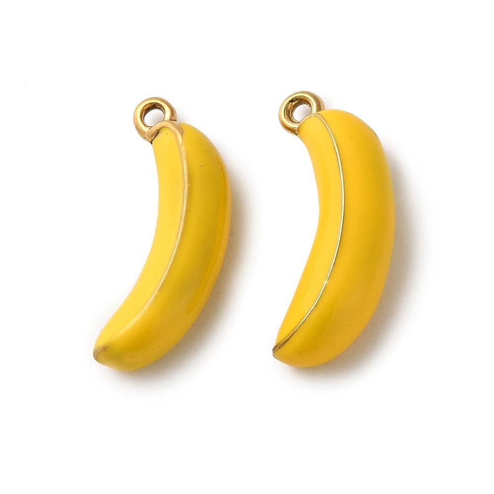 Bedel Banaan Goud 19mm - per stuk-Bedels-Kraaltjes van Renate
