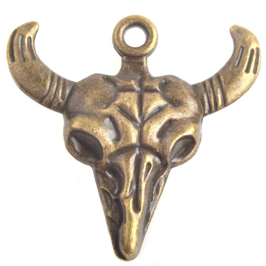 Bedel Bizon Skull Brons 27mm - 3 stuks-Kraaltjes van Renate