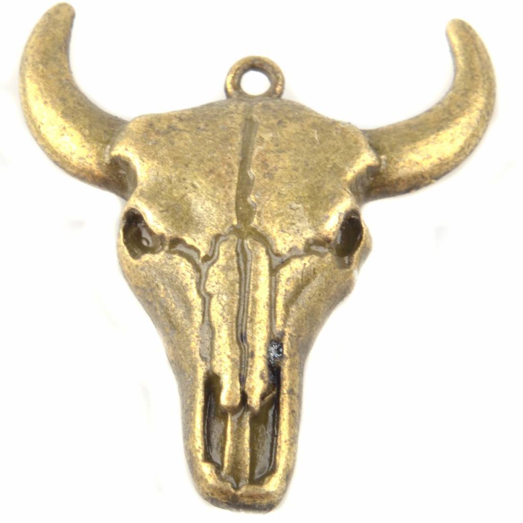 Bedel Bizon skull Brons 33x29mm-Kraaltjes van Renate