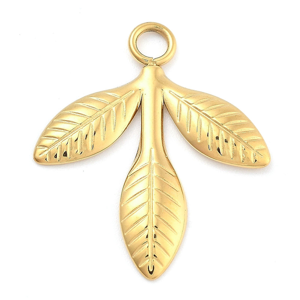 Bedel Blad Premium 14k RVS Goud 22.5mm - per stuk-Onderdelen-Kraaltjes van Renate
