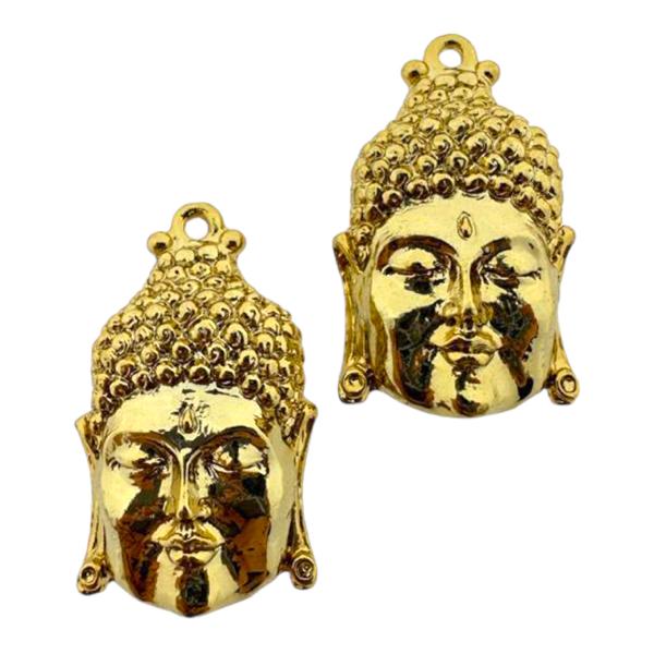 Bedel Buddha metaal goud DQ 33x20mm-bedels-Kraaltjes van Renate