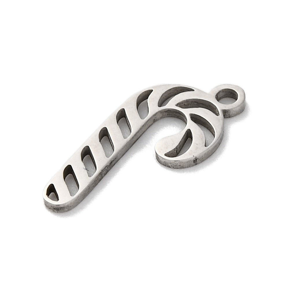 Bedel Candy Cane RVS zilver 17x7mm - per stuk-bedels-Kraaltjes van Renate