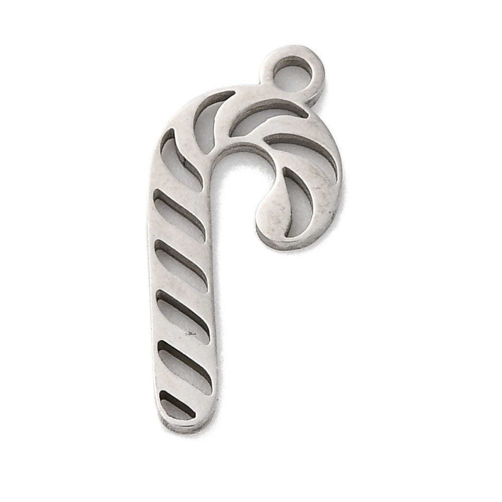 Bedel Candy Cane RVS zilver 17x7mm - per stuk-bedels-Kraaltjes van Renate