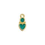 Bedel Circle-Heart Groen-Goud 24K DQ 6x14mm-bedels-Kraaltjes van Renate