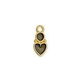 Bedel Circle-Heart Zwart-Goud 24K DQ 6x14mm-bedels-Kraaltjes van Renate