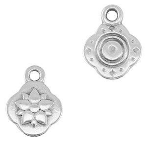 Bedel DQ metaal bloem Antiek zilver 13x10mm-bedels-Kraaltjes van Renate
