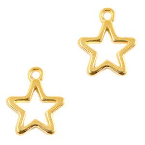 Bedel DQ metaal ster Goud 16x14mm-bedels-Kraaltjes van Renate