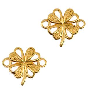 Bedel DQ metaal tussenstuk klaver Goud 17x15mm-bedels-Kraaltjes van Renate