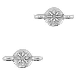 Bedel DQ metaal tussenstuk rond Antiek zilver 12x6mm-bedels-Kraaltjes van Renate