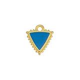 Bedel Driehoek Blauw-Goud 24K DQ 12x13mm-bedels-Kraaltjes van Renate