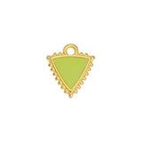 Bedel Driehoek Lime-Goud 24K DQ 12x13mm-bedels-Kraaltjes van Renate