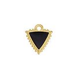 Bedel Driehoek Zwart-Goud 24K DQ 12x13mm-bedels-Kraaltjes van Renate