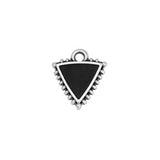 Bedel Driehoek Zwart-Zilver DQ 12x13mm-bedels-Kraaltjes van Renate