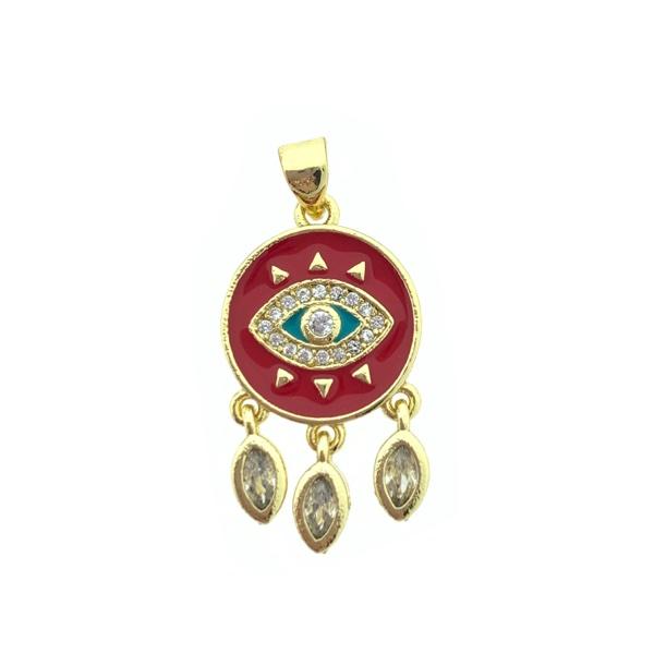 Bedel Dromenvanger oog rood Goud DQ 28x15mm-Kraaltjes van Renate