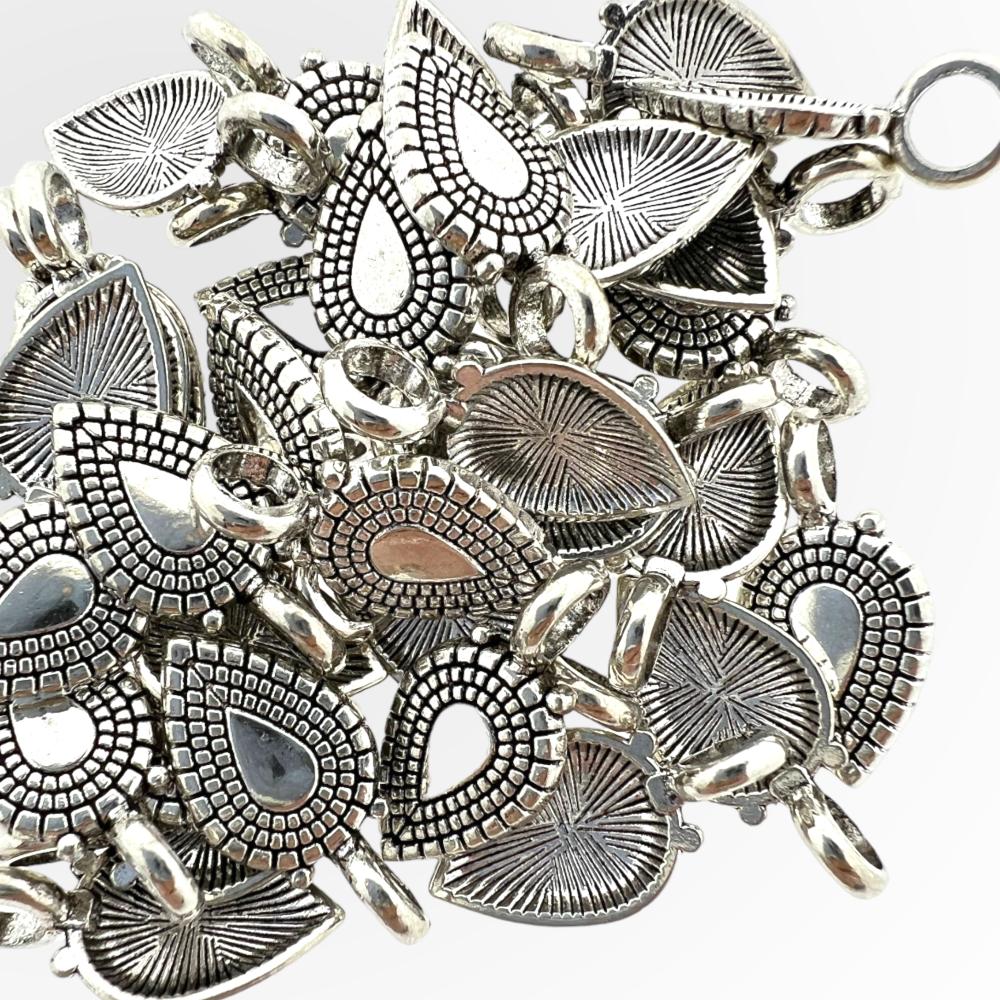 Bedel Druppel zilver 18x9x6mm - 15 stuks-bedels-Kraaltjes van Renate