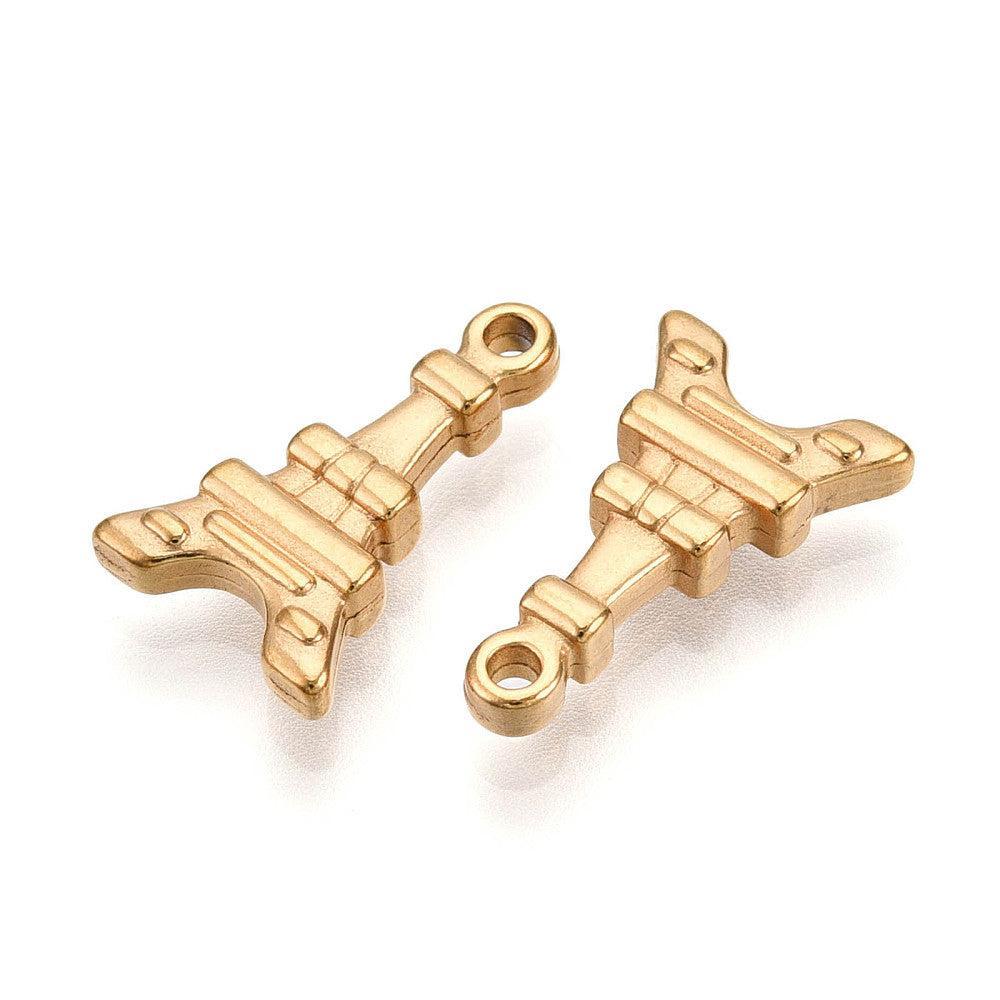 Bedel Eiffeltoren 18K Goud Plated 17x10.5mm - per stuk-bedels-Kraaltjes van Renate