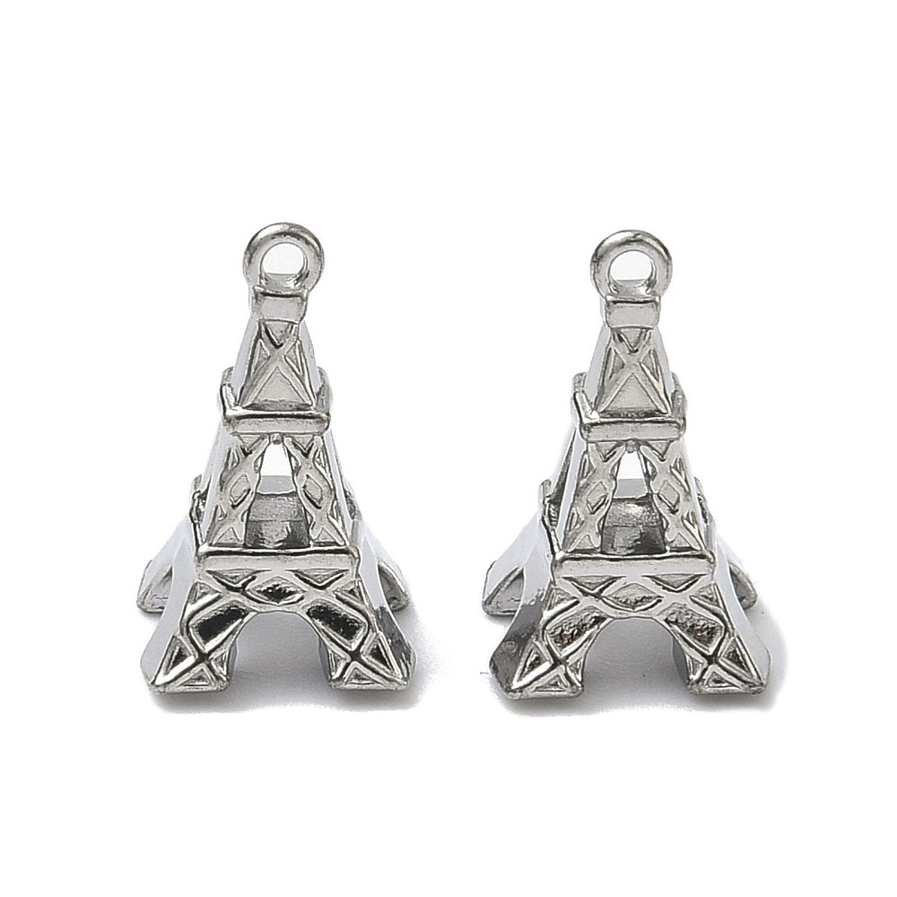 Bedel Eiffeltoren RVS zilver 16mm - per stuk-bedels-Kraaltjes van Renate