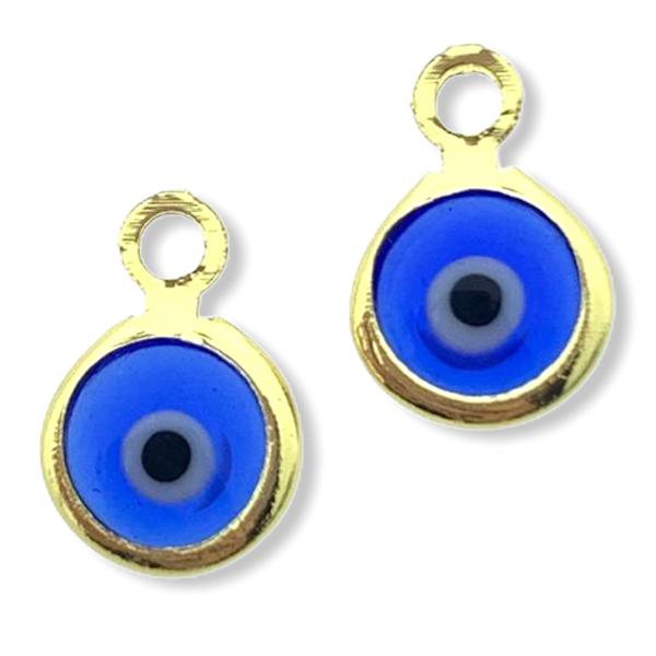 Bedel Evil eye wit Blauw Goud 10x6.5mm-Kraaltjes van Renate