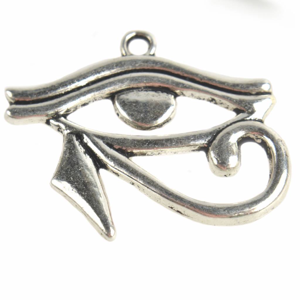 Bedel Eye of Horus Zilver 27x32mm - 3 stuks-Kraaltjes van Renate