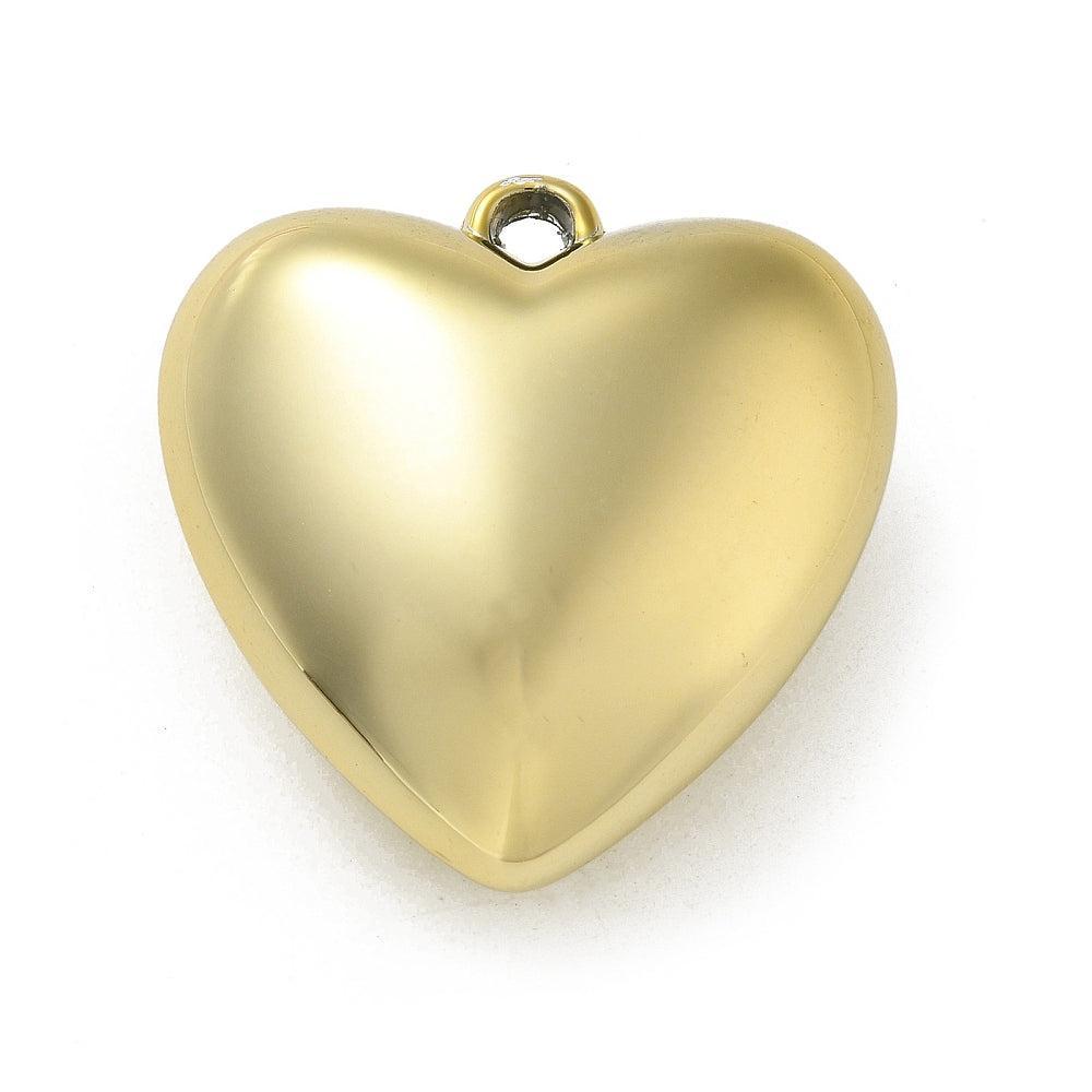 Bedel Hart Groot Golden Plated Goud 36mm- per stuk-Kralen-Kraaltjes van Renate