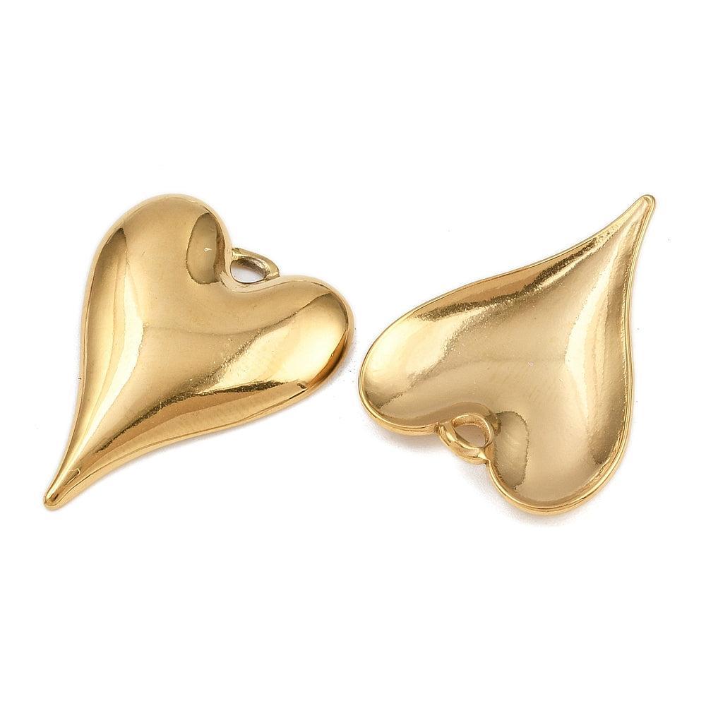 Bedel Hart Premium RVS met 18K Goud Plating 28,5mm – per stuk-bedels-Kraaltjes van Renate