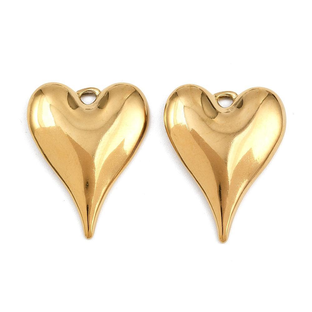Bedel Hart Premium RVS met 18K Goud Plating 28,5mm – per stuk-bedels-Kraaltjes van Renate