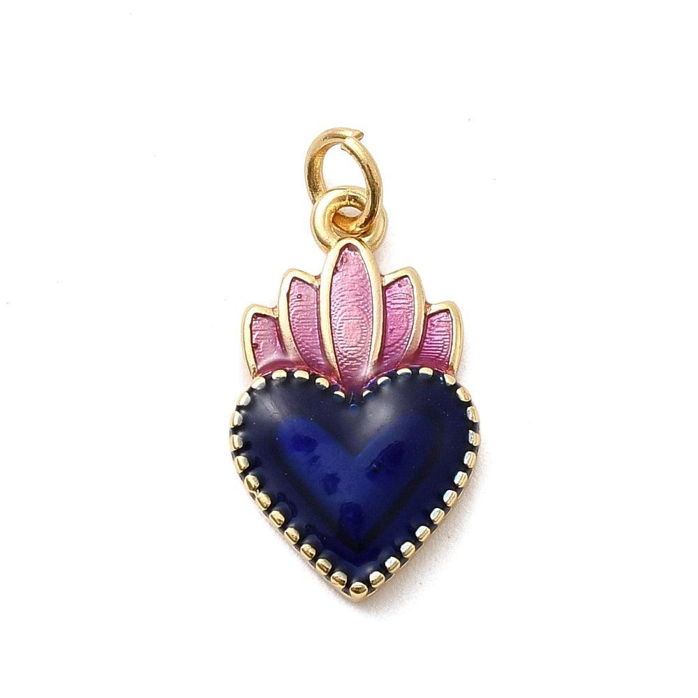 Bedel Hart RVS Goud / Blauw / Roze 19mm - per stuk-bedels-Kraaltjes van Renate