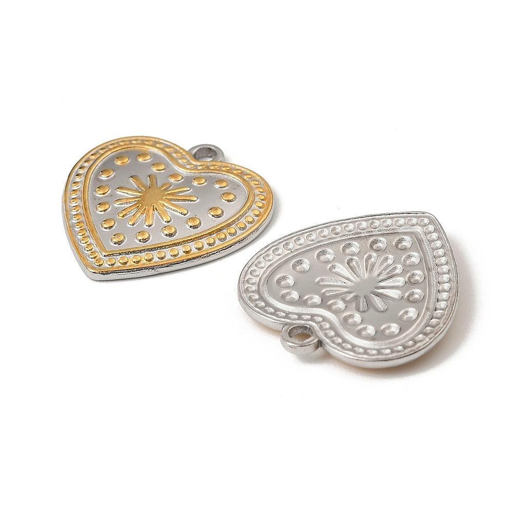 Bedel Hart RVS Goud & Zilverkleur 19mm – per stuk-bedels-Kraaltjes van Renate