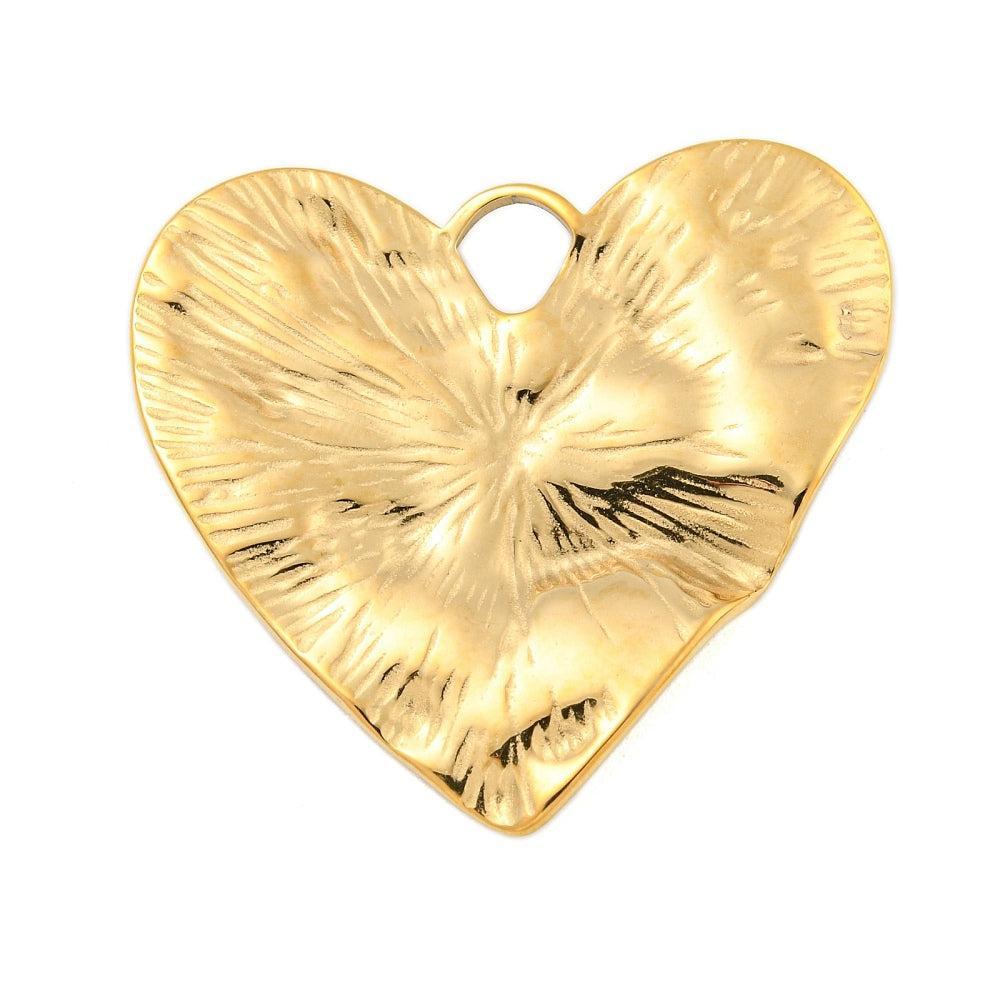 Bedel Hart XL 14K RVS goud 36mm - per stuk-bedels-Kraaltjes van Renate