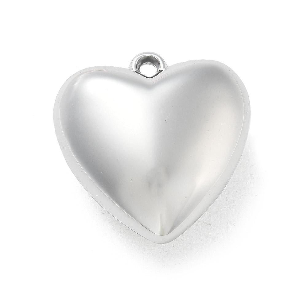 Bedel Hart Groot Silver Plated Goud Zilver 36mm- per stuk-Kralen-Kraaltjes van Renate