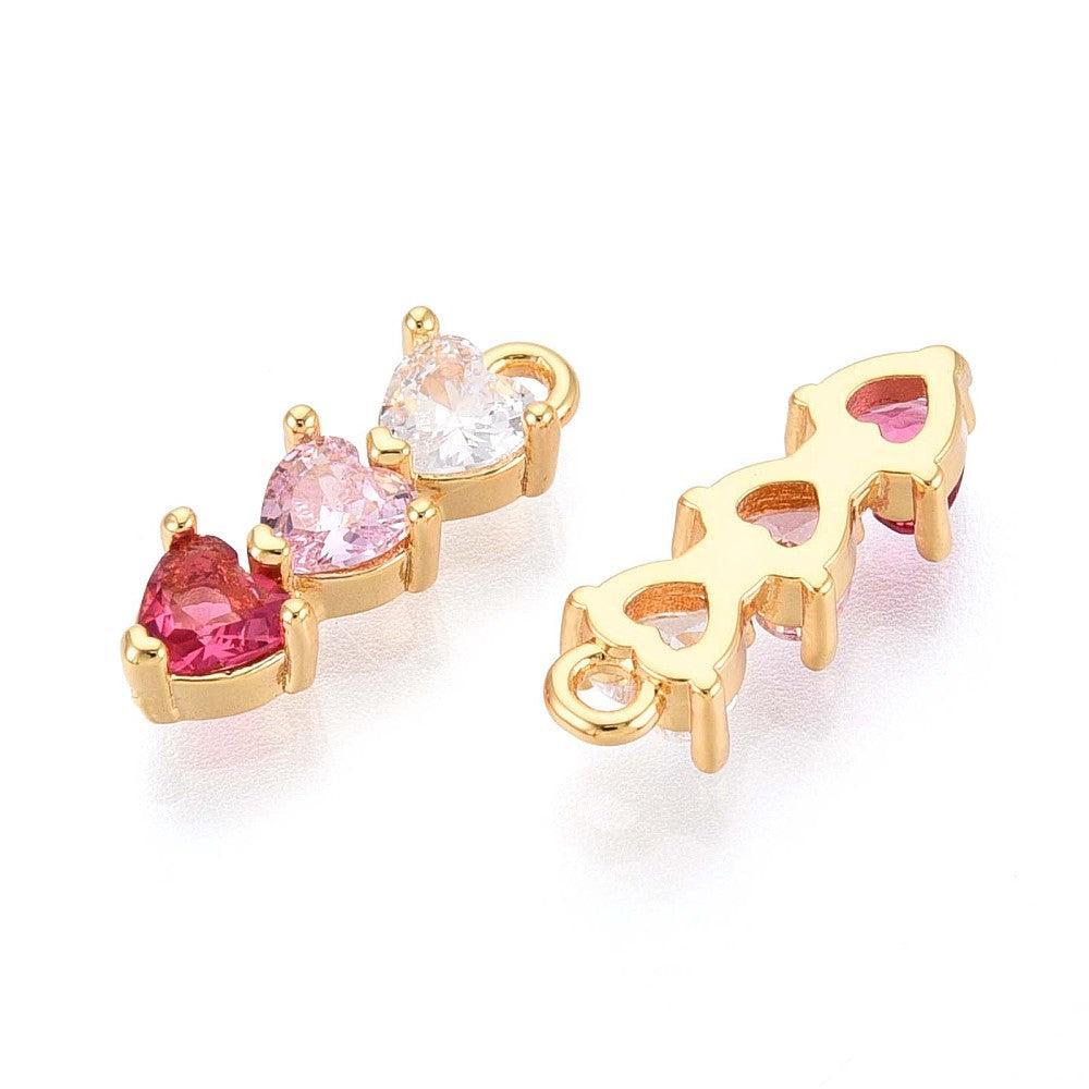 Bedel Hart Zirkonia met 18K Goud Plating 16mm – per stuk-bedels-Kraaltjes van Renate