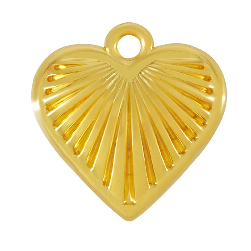 Bedel Hart met stralen Goud 24kr DQ 16mm-bedels-Kraaltjes van Renate