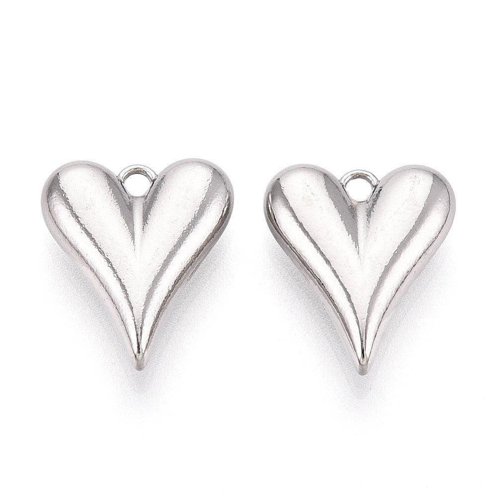 Bedel Hartje Zilver RVS 13,5x11mm-bedels-Kraaltjes van Renate