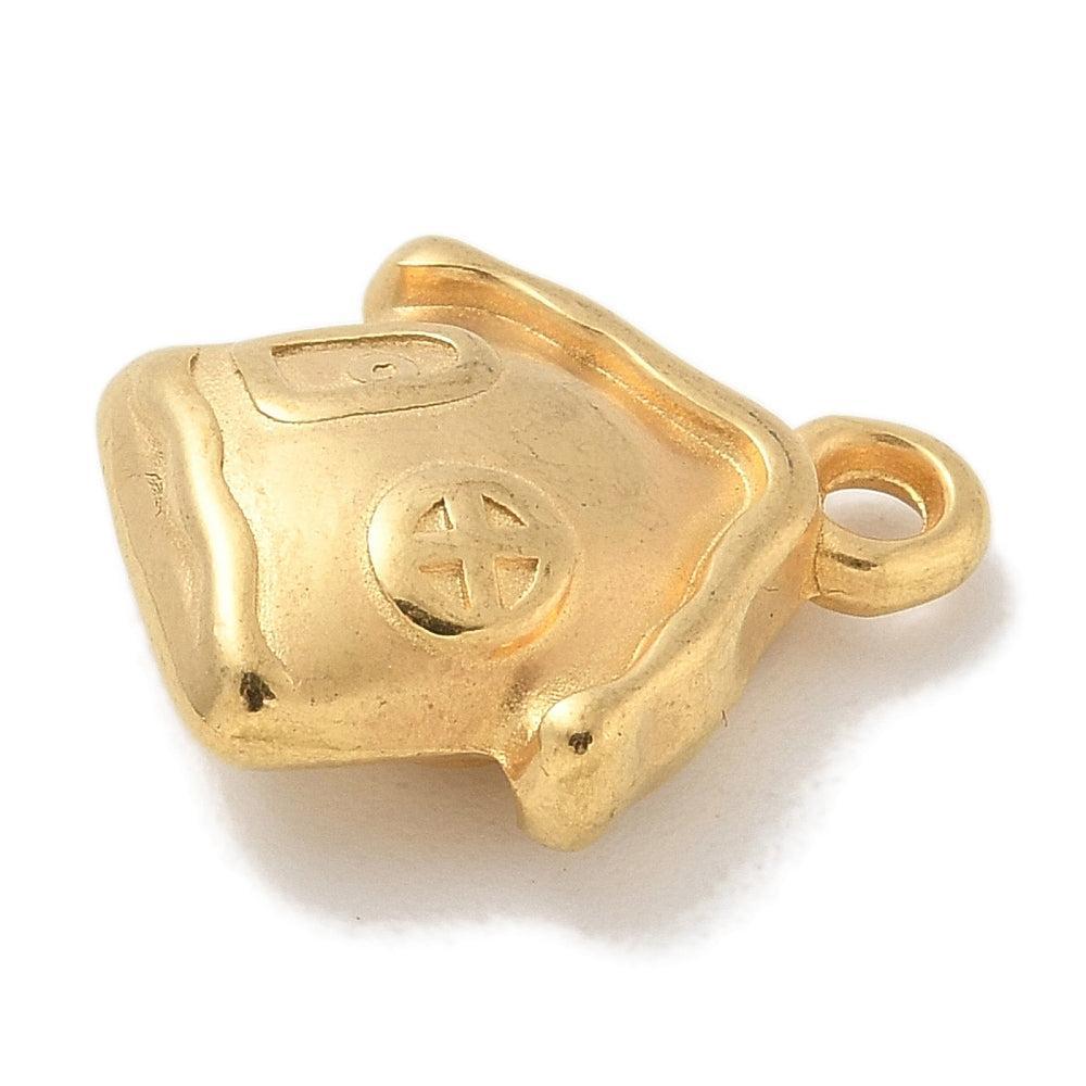 Bedel Huisje met hart RVS 18K Gold Plated 14mm - per stuk-bedels-Kraaltjes van Renate